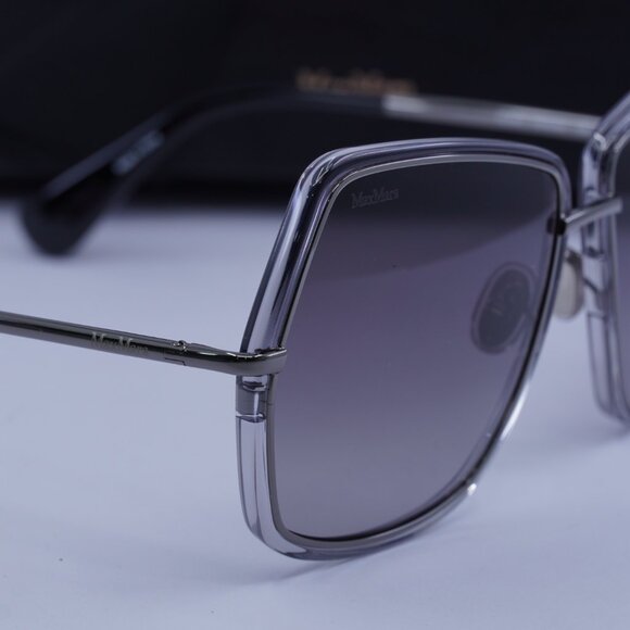 MaxMara ELSA3 MM0054 12B Geometric Sunglasses - Ruthenium/Smoke - Picture 3 of 9